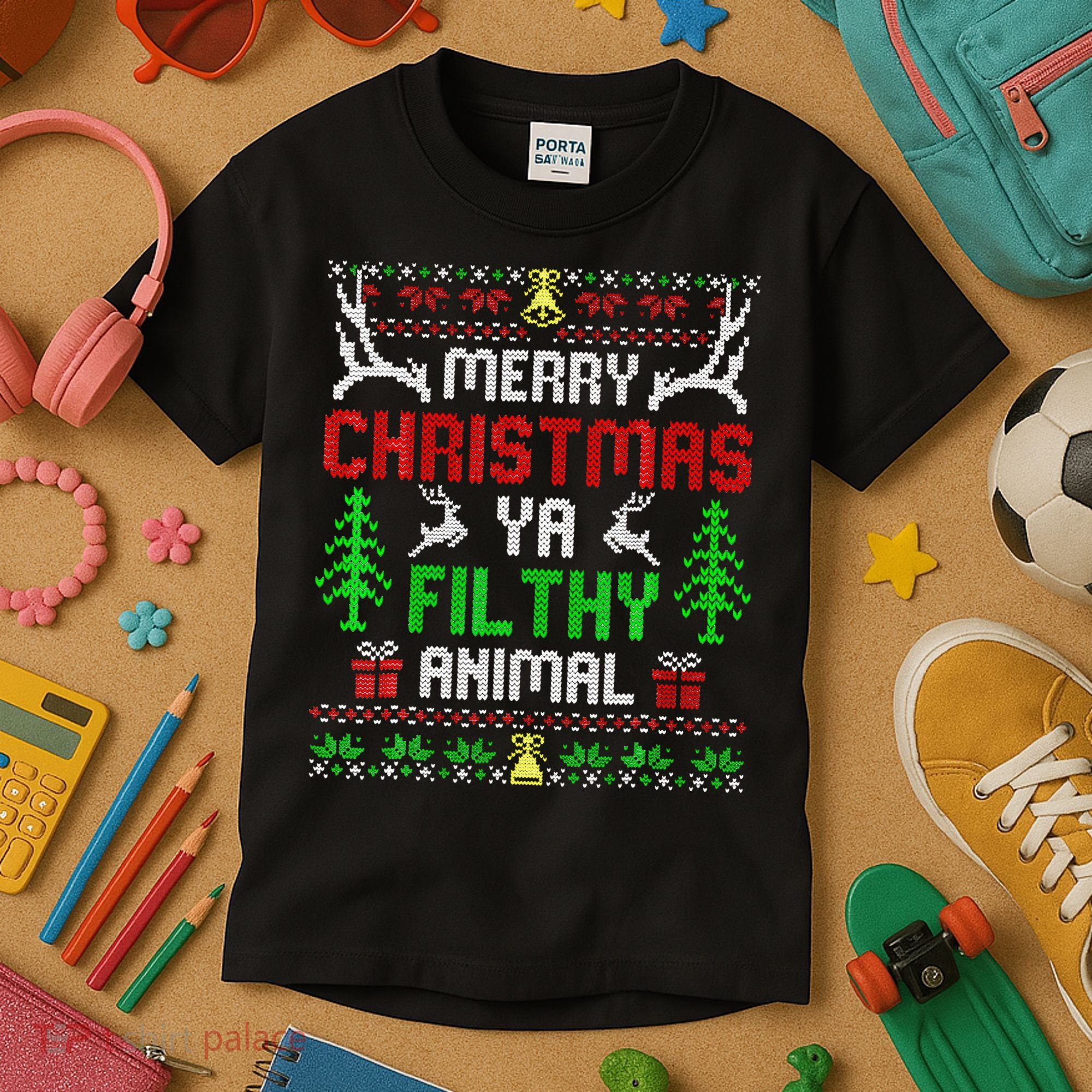 Merry Christmas Animal Filthy Ya  Kids T-Shirt