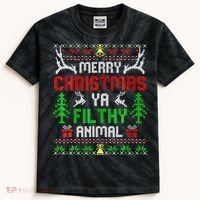 Merry Christmas Animal Filthy Ya  Kids Tie-Dye T-Shirt thumb 0