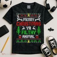 Merry Christmas Animal Filthy Ya  Kids Tie-Dye T-Shirt thumb 2