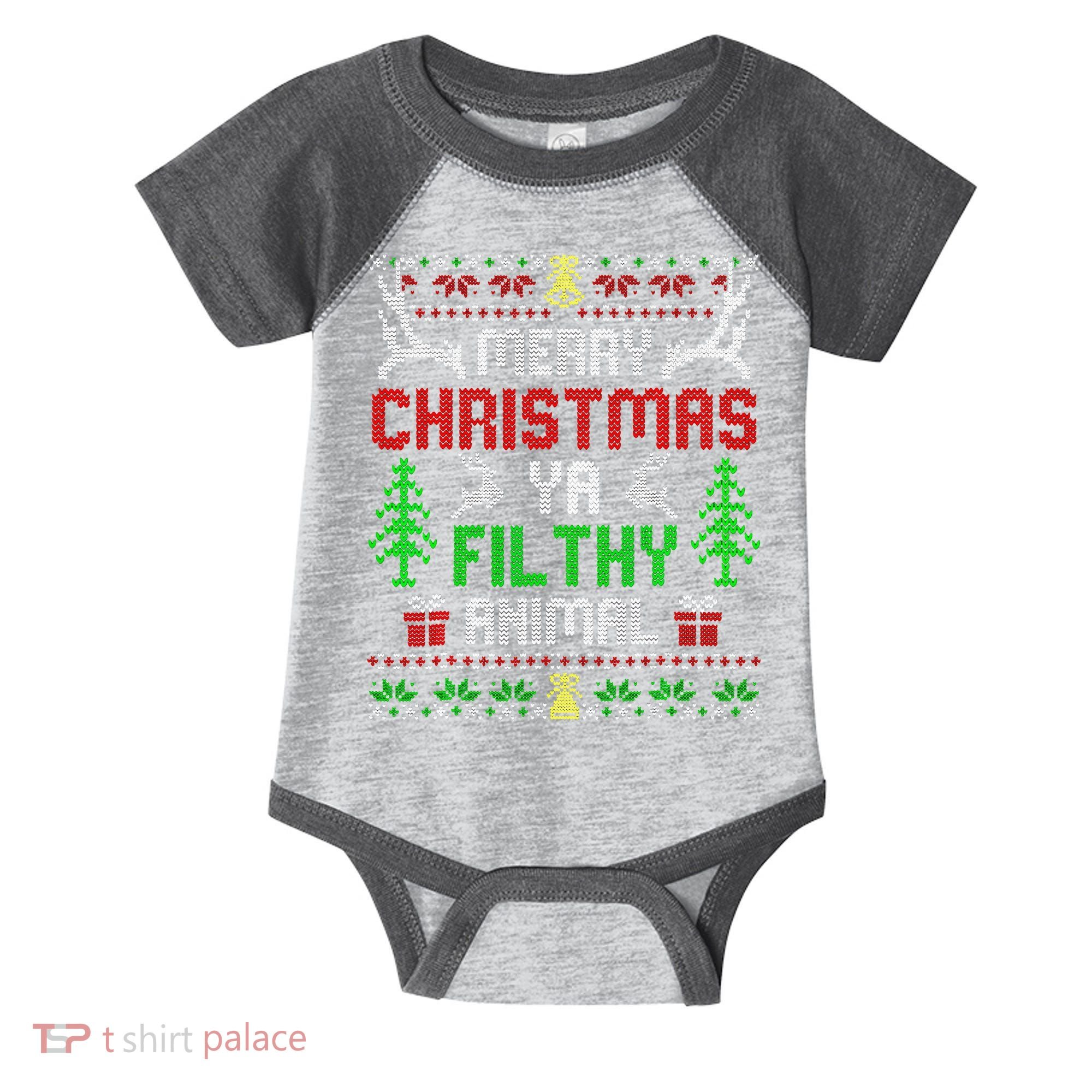 Merry Christmas Animal Filthy Ya  Infant Baby Jersey Bodysuit