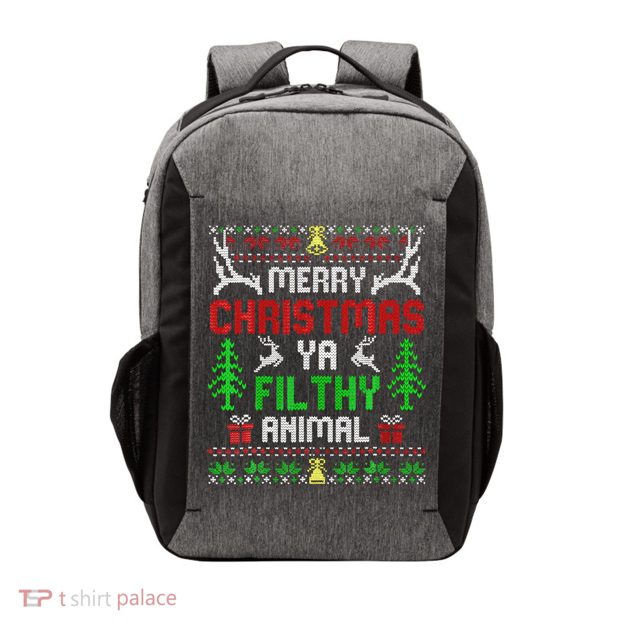 Merry Christmas Animal Filthy Ya  Vector Backpack