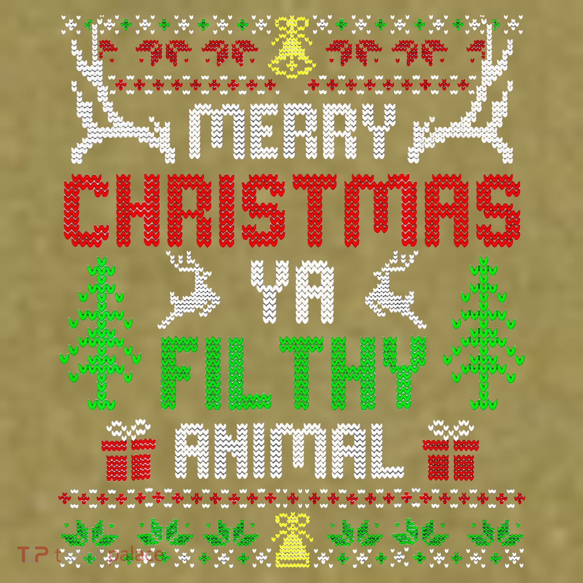Merry Christmas Animal Filthy Ya  Garment-Dyed Women's Muscle Tee