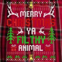 Merry Christmas Animal Filthy Ya  Men's Flannel Plaid Pajama Pants thumb 2