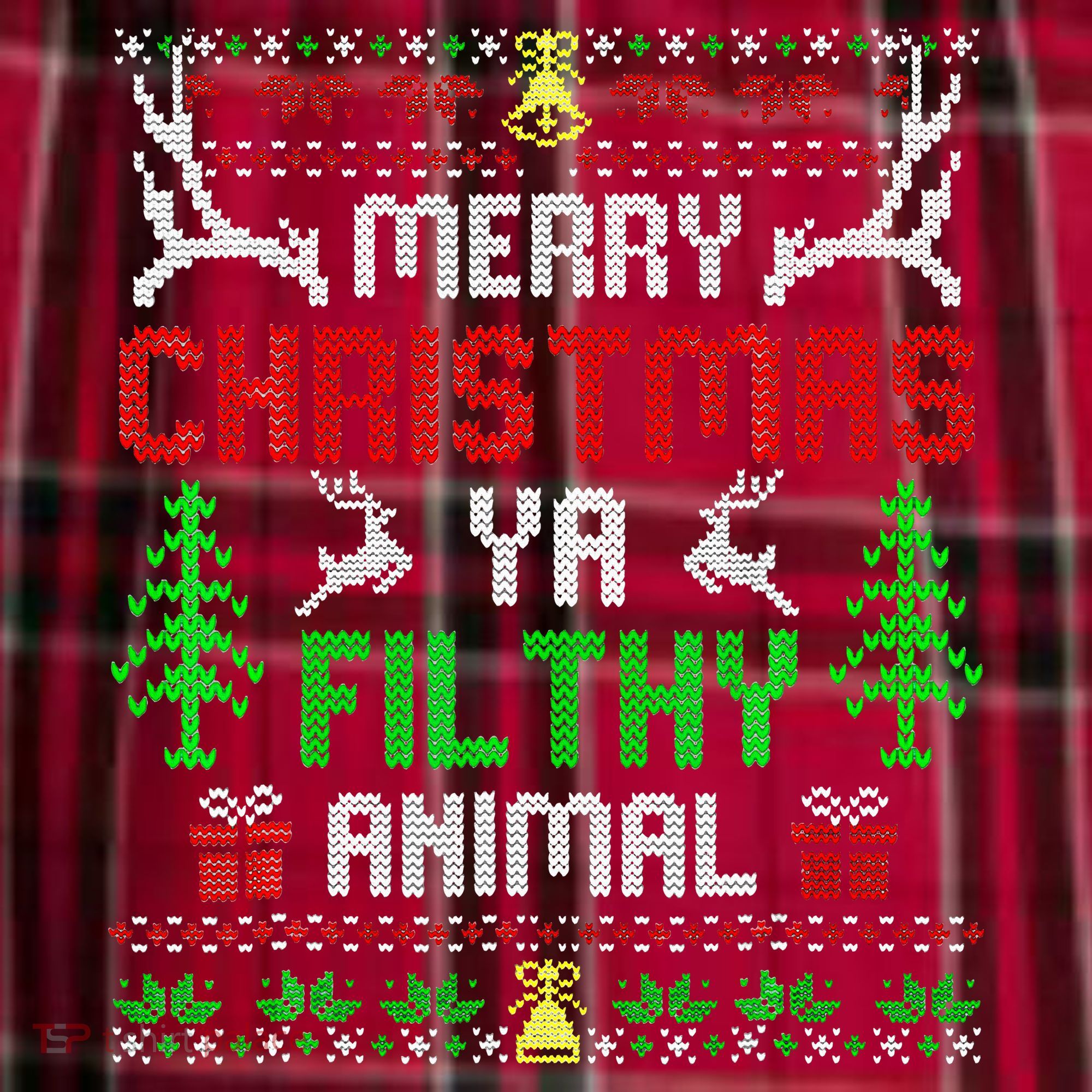 Merry Christmas Animal Filthy Ya  Men's Flannel Plaid Pajama Pants