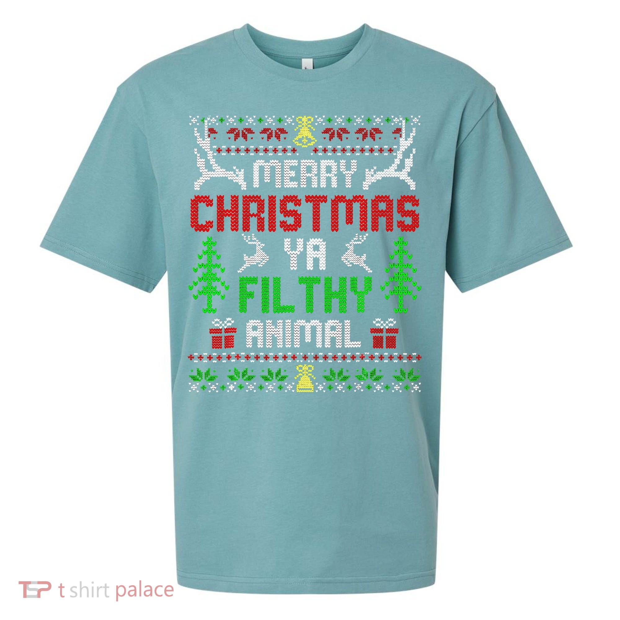 Merry Christmas Animal Filthy Ya  Sueded Cloud Jersey T-Shirt