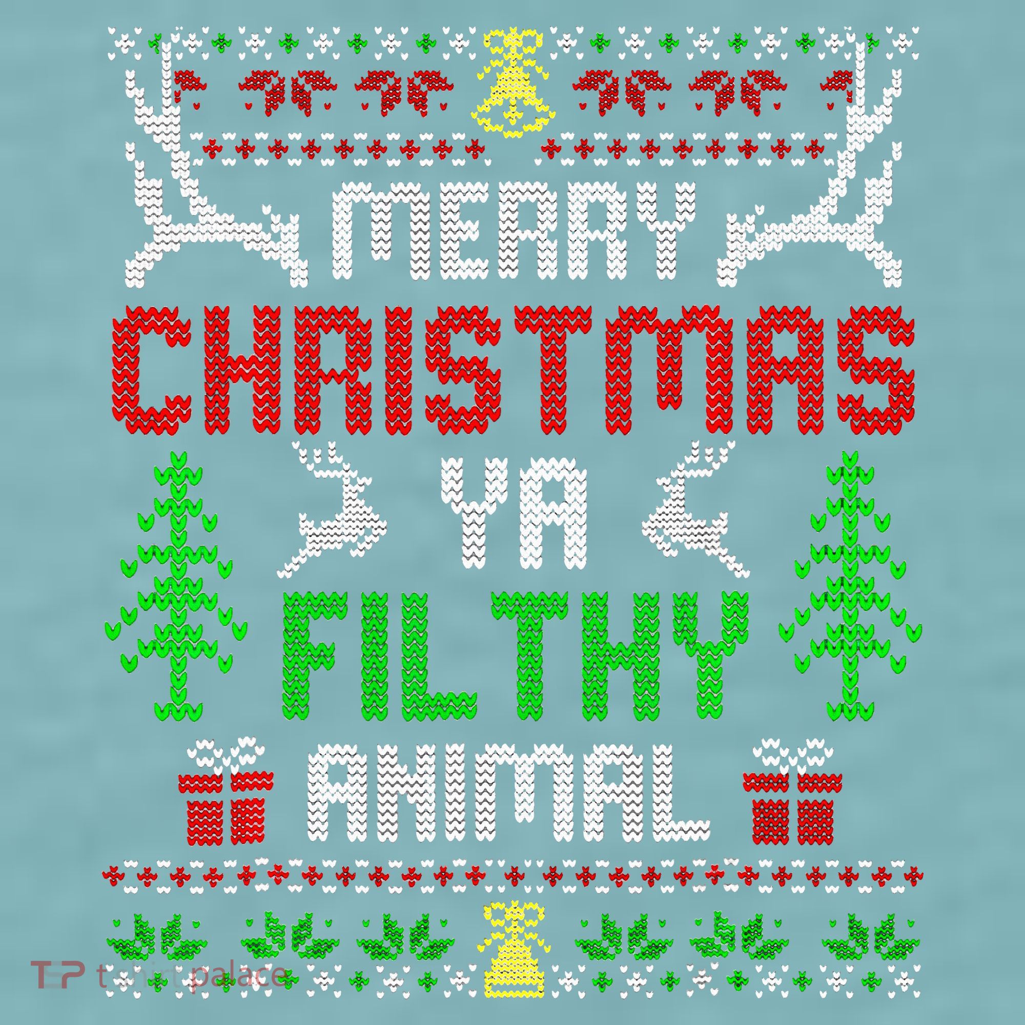 Merry Christmas Animal Filthy Ya  Sueded Cloud Jersey T-Shirt