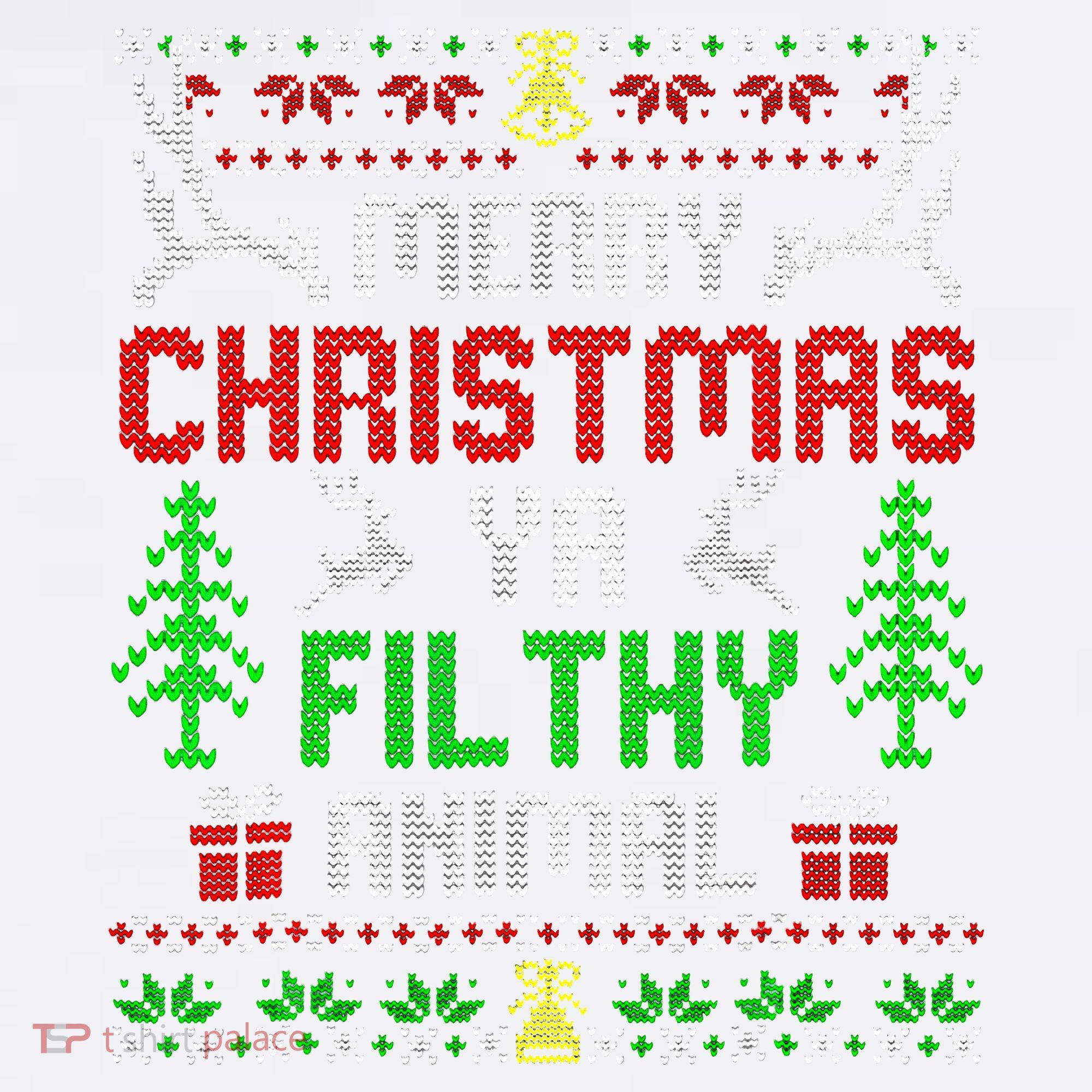 Merry Christmas Animal Filthy Ya  Garment-Dyed Sweatshirt