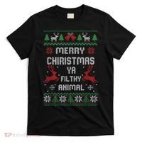 Merry Christmas Animal Filthy Ya T-Shirt thumb 0