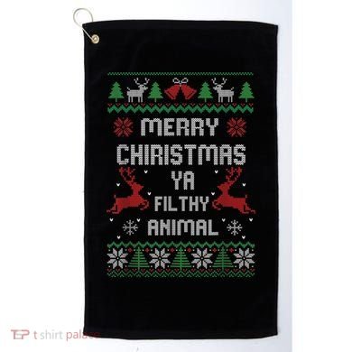Merry Christmas Animal Filthy Ya Golf Towel