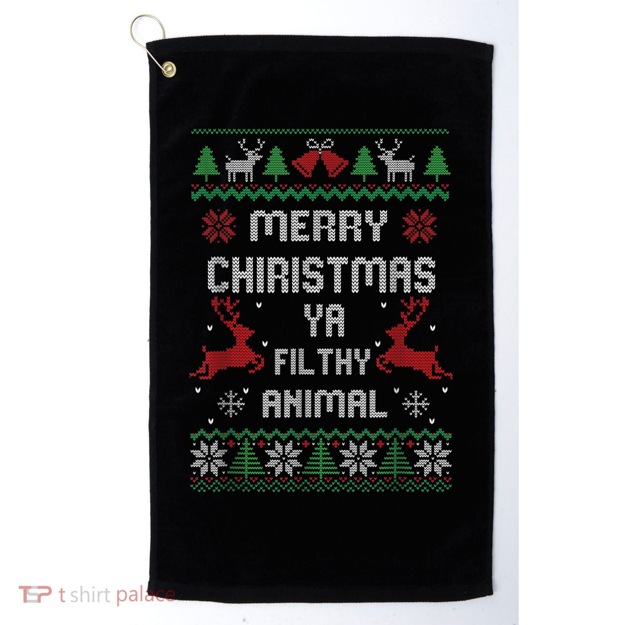 Merry Christmas Animal Filthy Ya Golf Towel