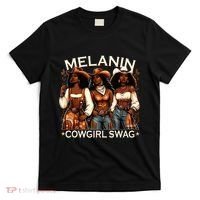 Melanin Cow African Melanin Cowgirl Swag Black History T-Shirt thumb 0