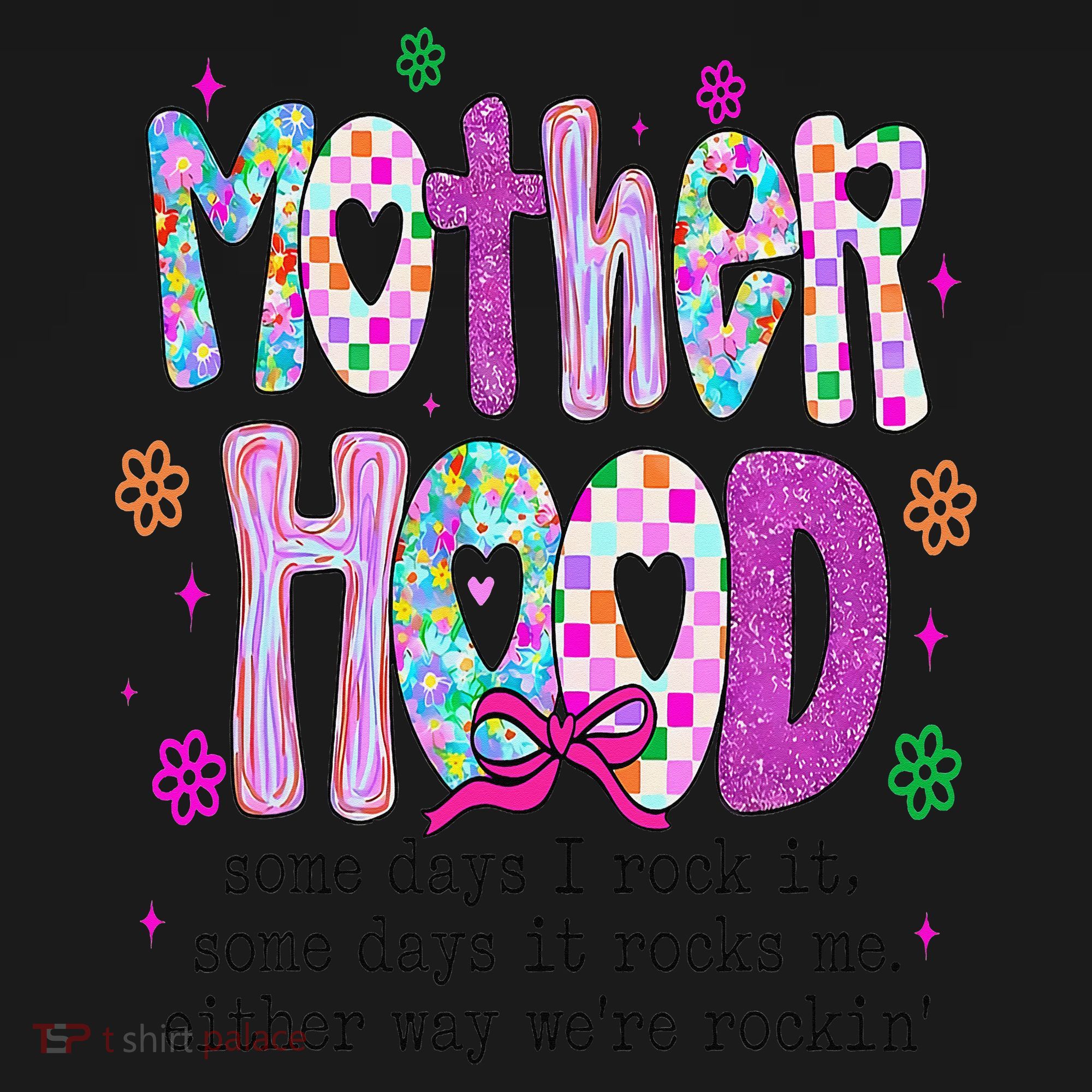 Motherhood Coquette Bow Checker Sarcastic MamaSassy Mother Kids Sweatshirt