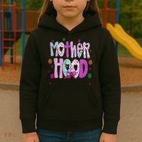 Motherhood Coquette Bow Checker Sarcastic MamaSassy Mother Kids Hoodie thumb 3