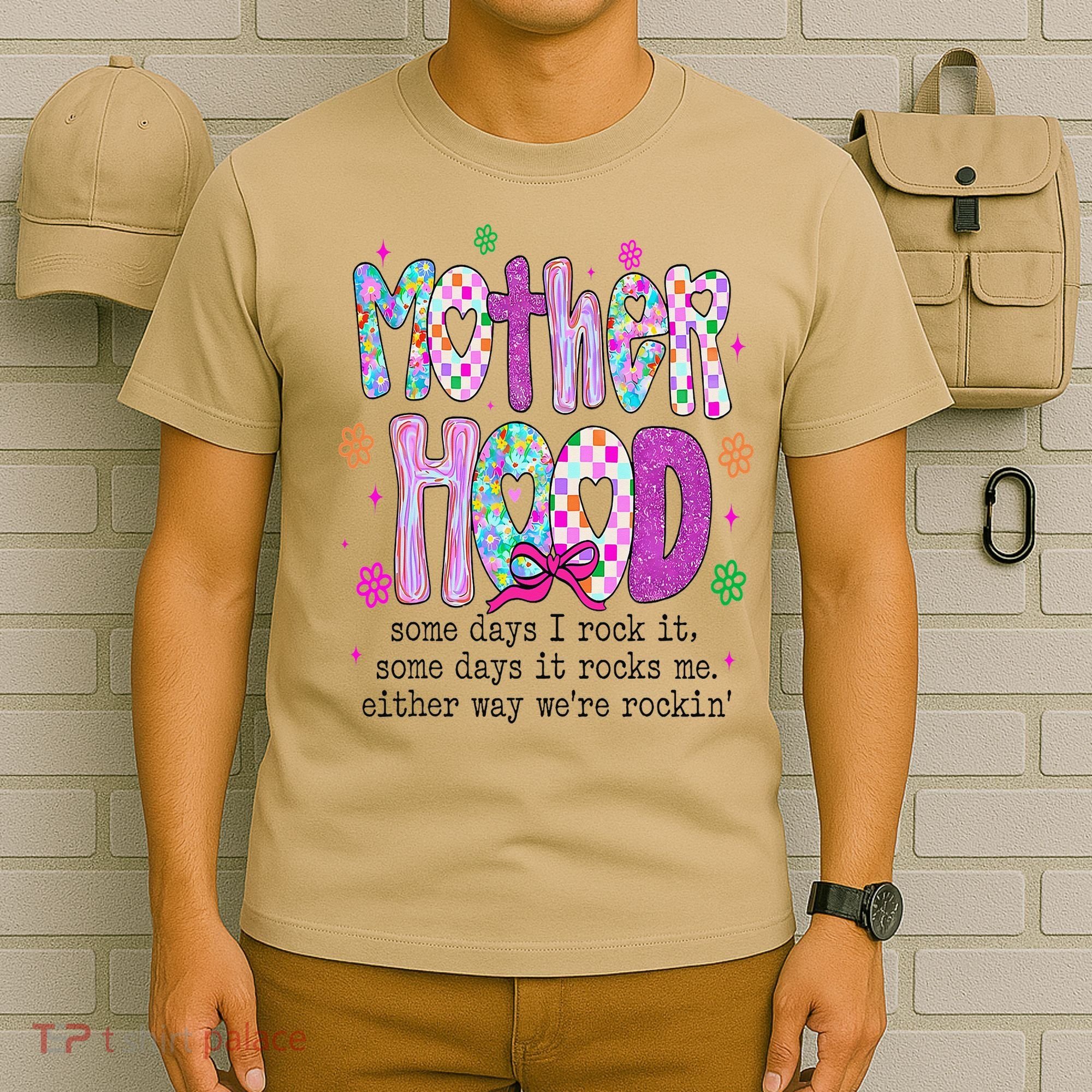 Motherhood Coquette Bow Checker Sarcastic MamaSassy Mother T-Shirt