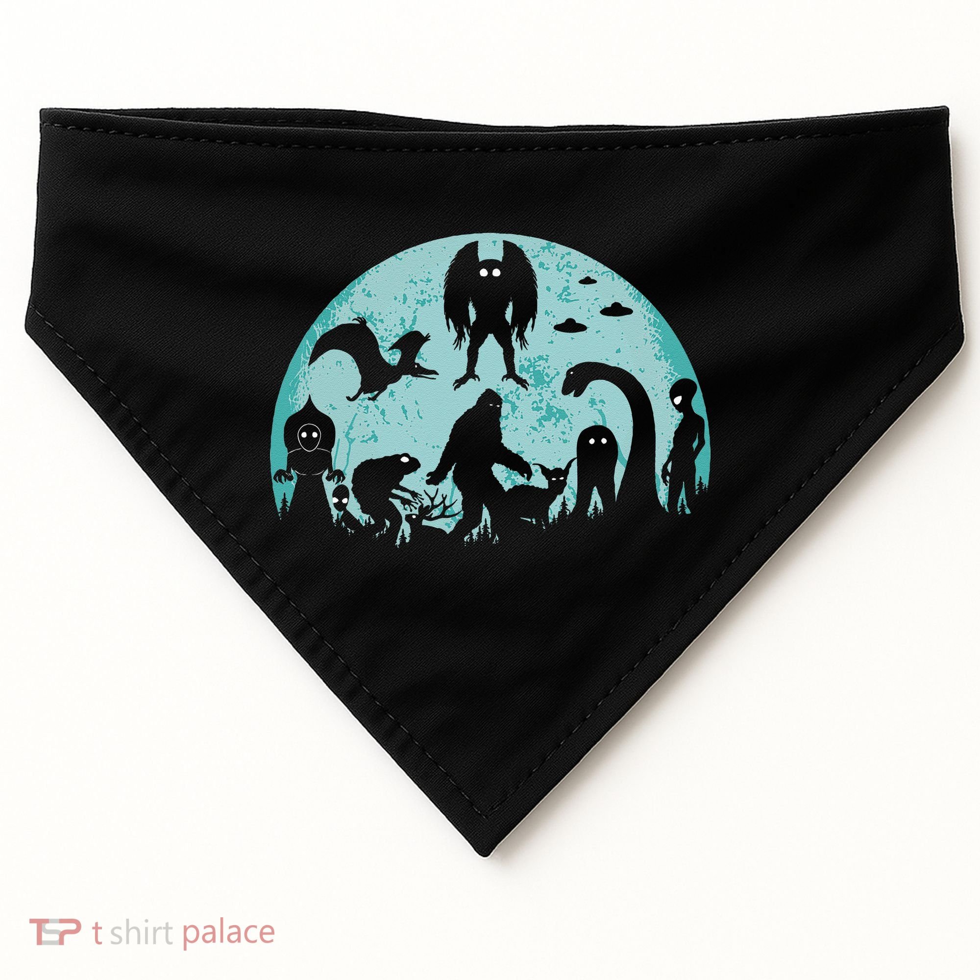 Mythical Creatures Bigfoot Loch Ness Monster Mothman Cryptid USA-Made Doggie Bandana