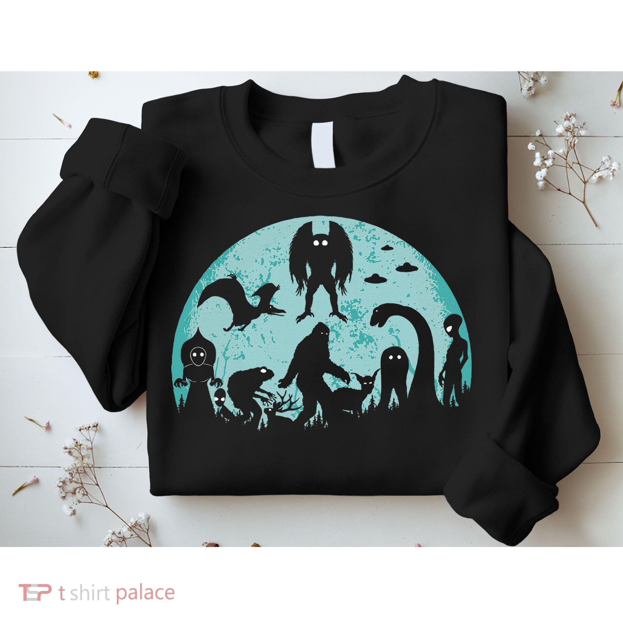 Mythical Creatures Bigfoot Loch Ness Monster Mothman Cryptid Sweatshirt
