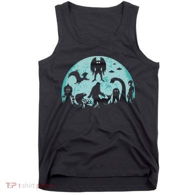 Mythical Creatures Bigfoot Loch Ness Monster Mothman Cryptid Tank Top