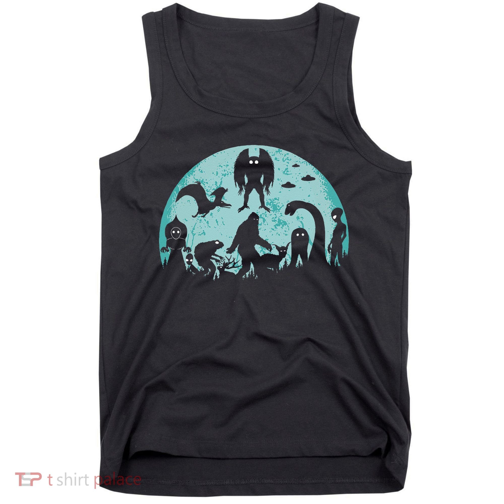 Mythical Creatures Bigfoot Loch Ness Monster Mothman Cryptid Tank Top