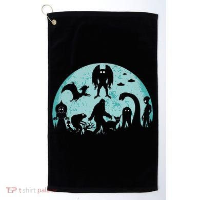 Mythical Creatures Bigfoot Loch Ness Monster Mothman Cryptid Golf Towel