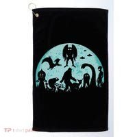 Mythical Creatures Bigfoot Loch Ness Monster Mothman Cryptid Golf Towel thumb 0
