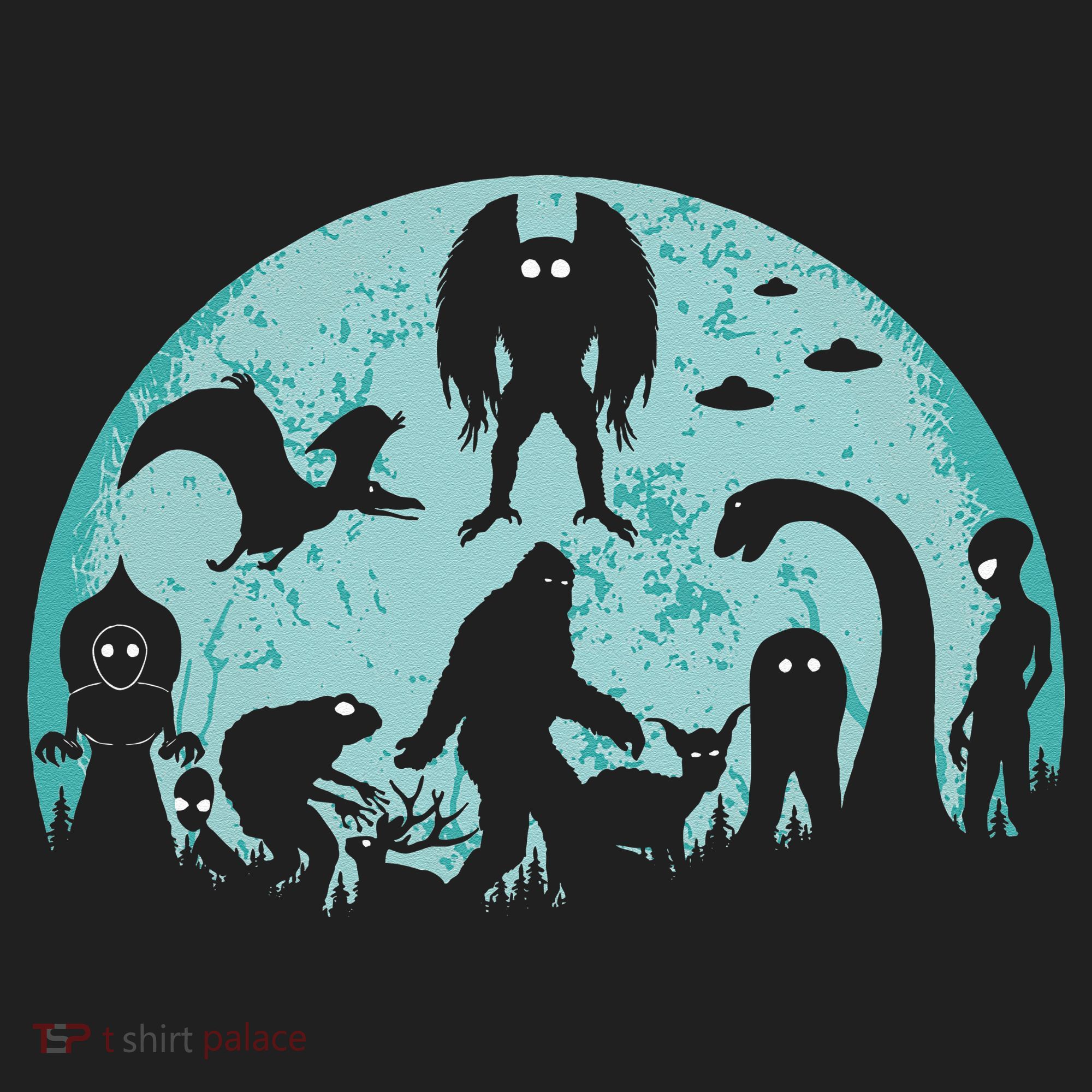 Mythical Creatures Bigfoot Loch Ness Monster Mothman Cryptid Golf Towel