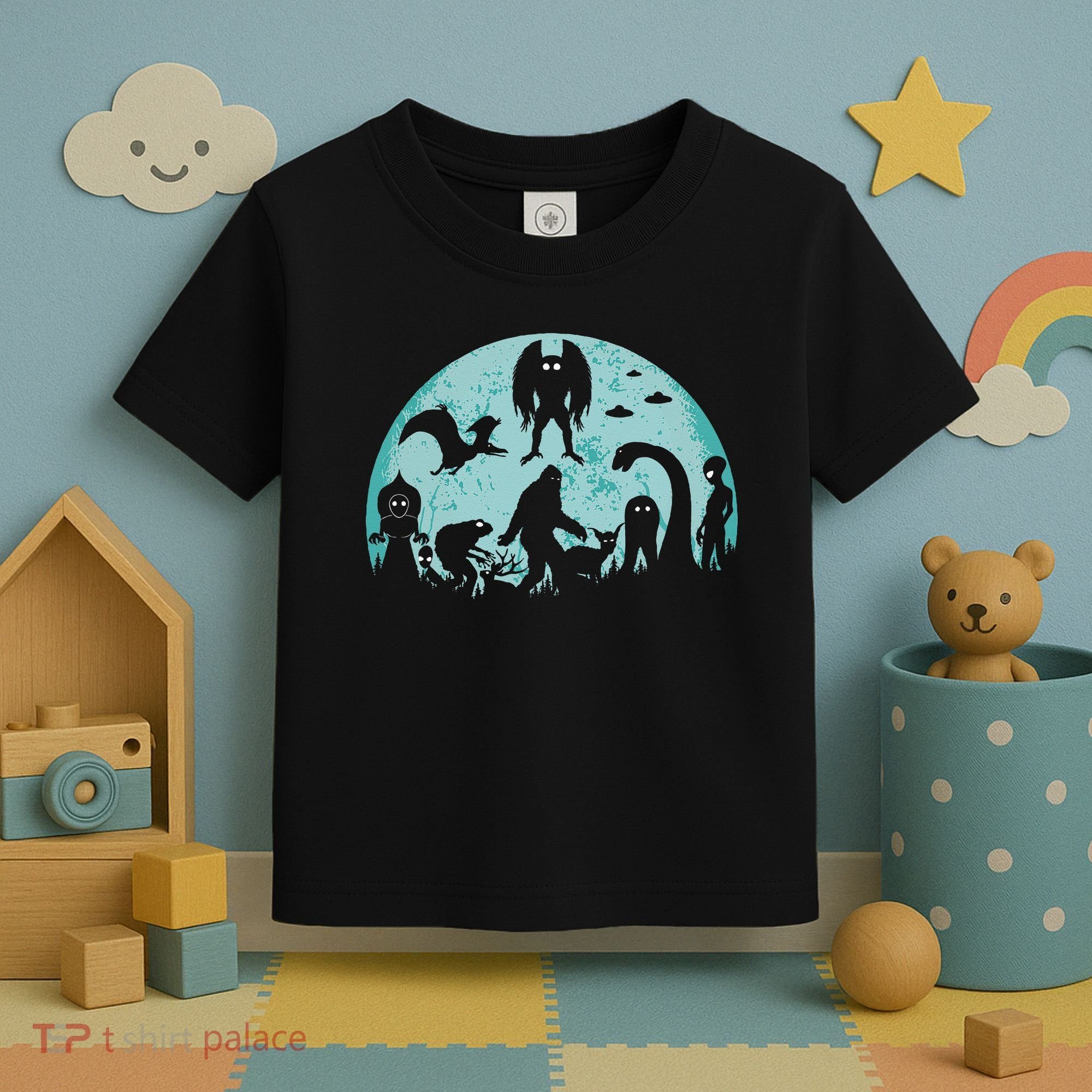 Mythical Creatures Bigfoot Loch Ness Monster Mothman Cryptid Toddler T-Shirt