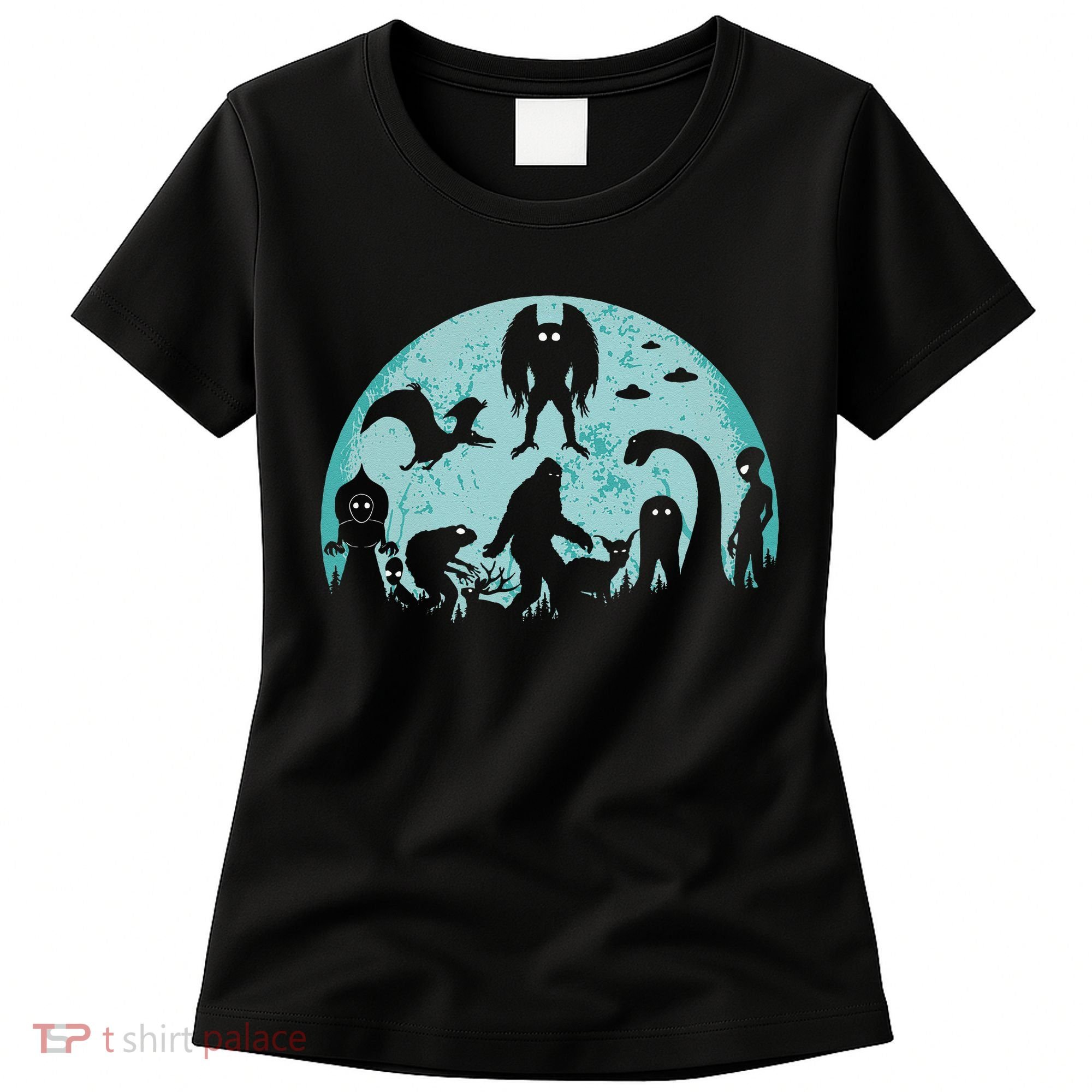 Mythical Creatures Bigfoot Loch Ness Monster Mothman Cryptid Women's T-Shirt