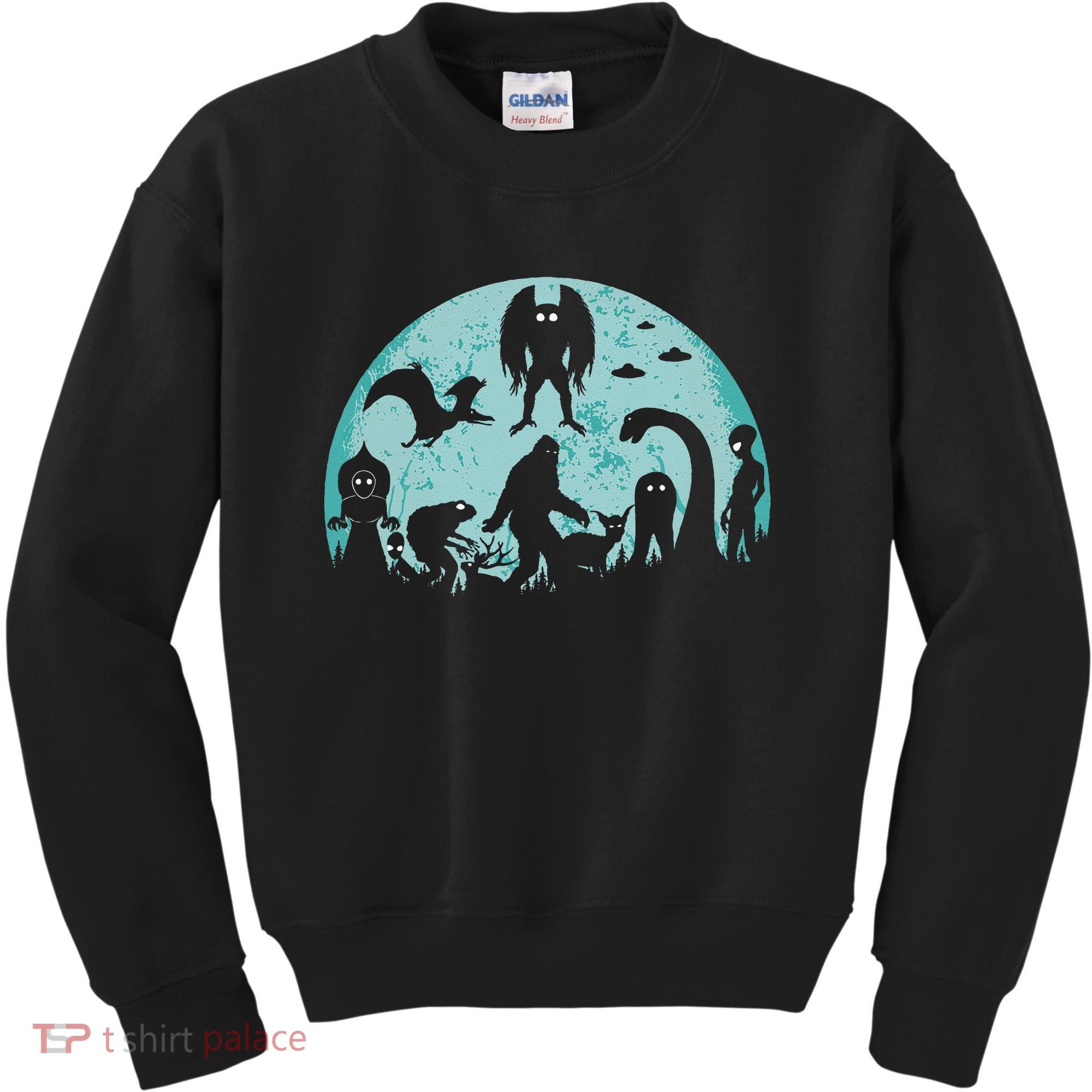 Mythical Creatures Bigfoot Loch Ness Monster Mothman Cryptid Kids Sweatshirt