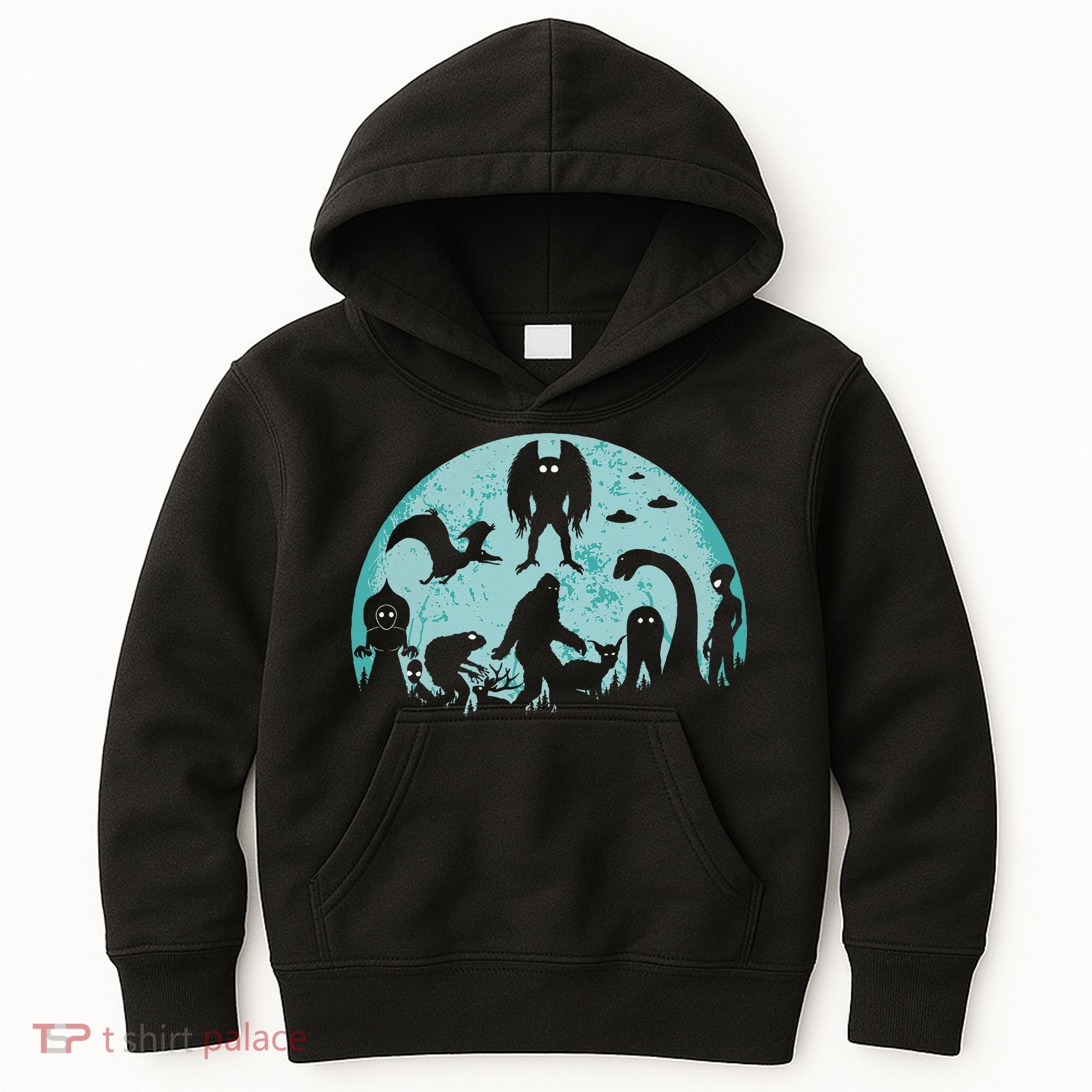 Mythical Creatures Bigfoot Loch Ness Monster Mothman Cryptid Kids Hoodie