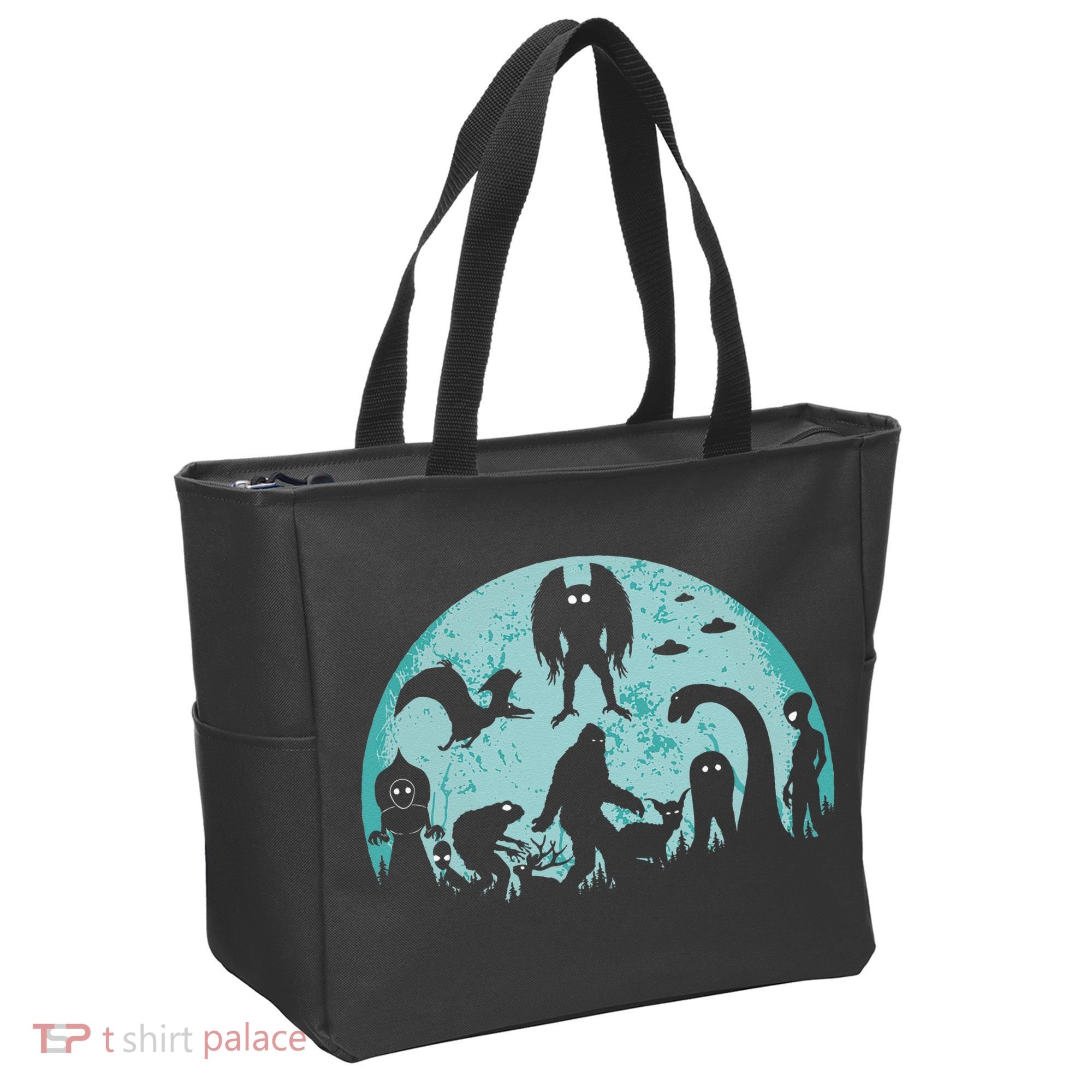 Mythical Creatures Bigfoot Loch Ness Monster Mothman Cryptid Tote Bag