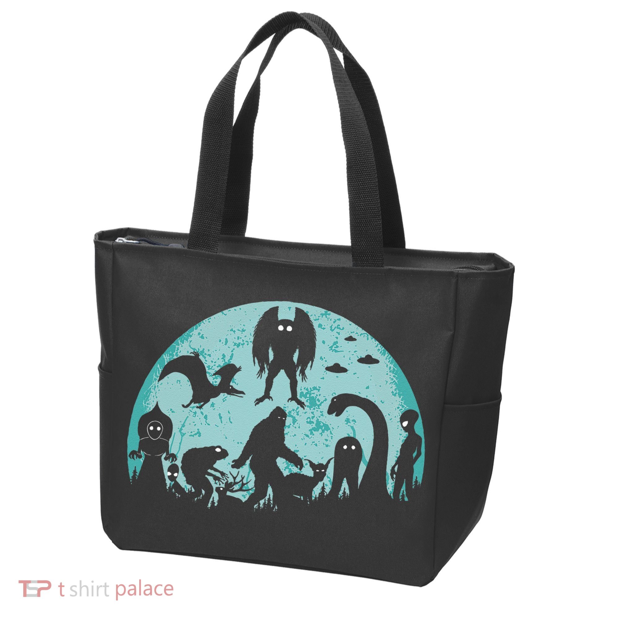 Mythical Creatures Bigfoot Loch Ness Monster Mothman Cryptid Tote Bag