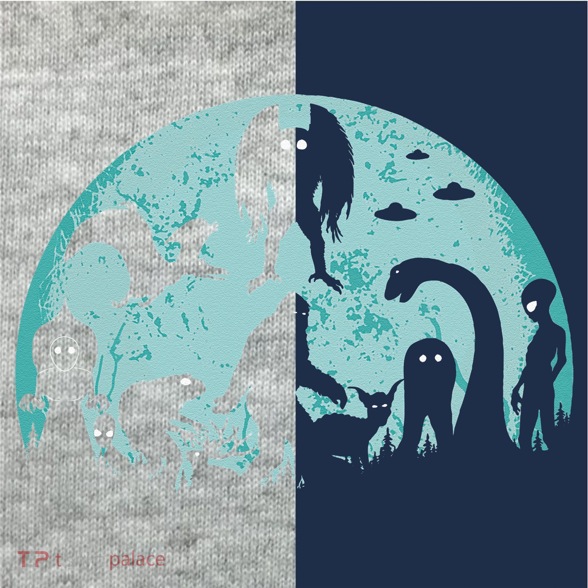 Mythical Creatures Bigfoot Loch Ness Monster Mothman Cryptid Kids Colorblock Raglan Jersey