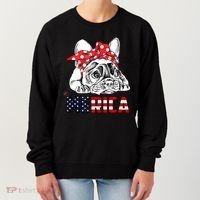 Merica Cute Bulldog 4th Of July Women's Sweatshirt thumb 0