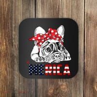 Merica Cute Bulldog 4th Of July Coaster thumb 0