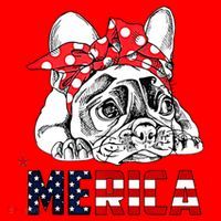 Merica Cute Bulldog 4th Of July Santa Hat thumb 1