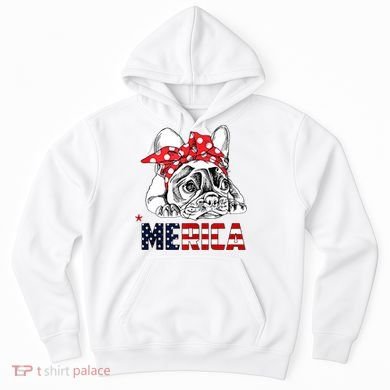 Merica Cute Bulldog 4th Of July Hoodie