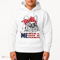 Merica Cute Bulldog 4th Of July Hoodie thumb 2