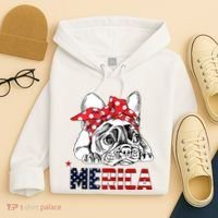 Merica Cute Bulldog 4th Of July Hoodie thumb 4