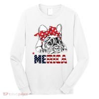 Merica Cute Bulldog 4th Of July Long Sleeve Shirt thumb 0