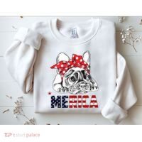 Merica Cute Bulldog 4th Of July Sweatshirt thumb 2