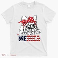 Merica Cute Bulldog 4th Of July T-Shirt thumb 0