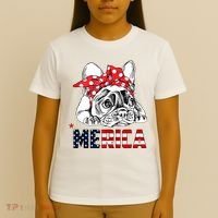 Merica Cute Bulldog 4th Of July T-Shirt thumb 4