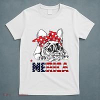 Merica Cute Bulldog 4th Of July T-Shirt thumb 5