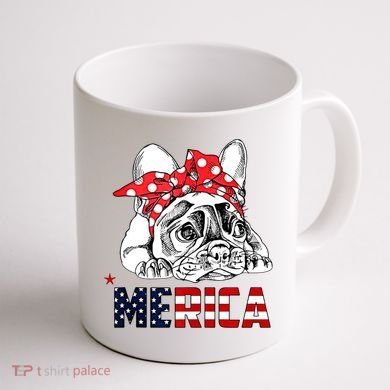 Merica Cute Bulldog 4th Of July Coffee Mug back