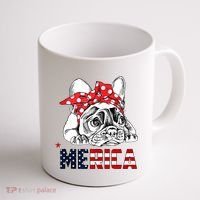 Merica Cute Bulldog 4th Of July Coffee Mug thumb 1
