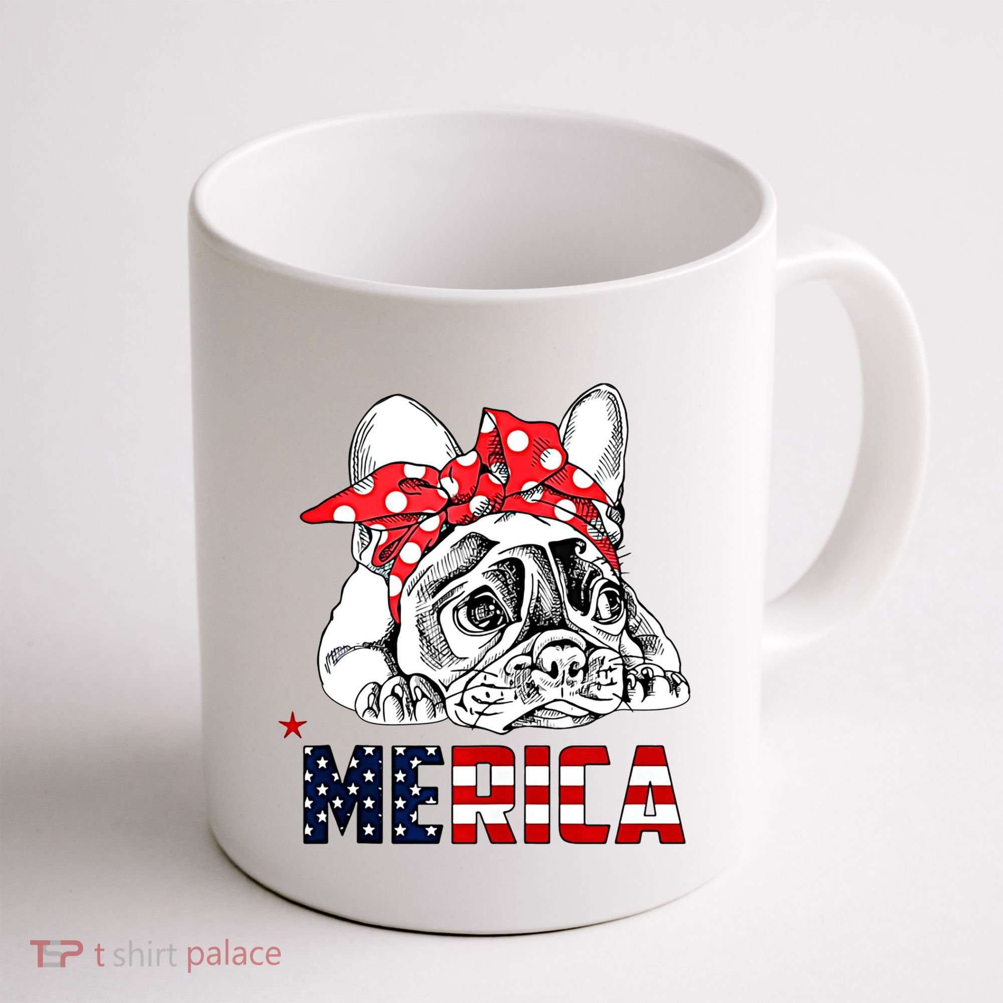 Merica Cute Bulldog 4th Of July Coffee Mug