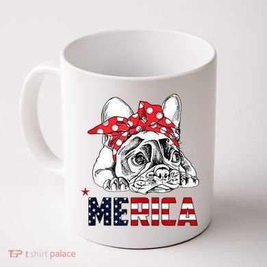 Merica Cute Bulldog 4th Of July Coffee Mug