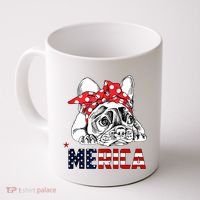 Merica Cute Bulldog 4th Of July Coffee Mug thumb 0
