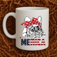 Merica Cute Bulldog 4th Of July Coffee Mug thumb 2