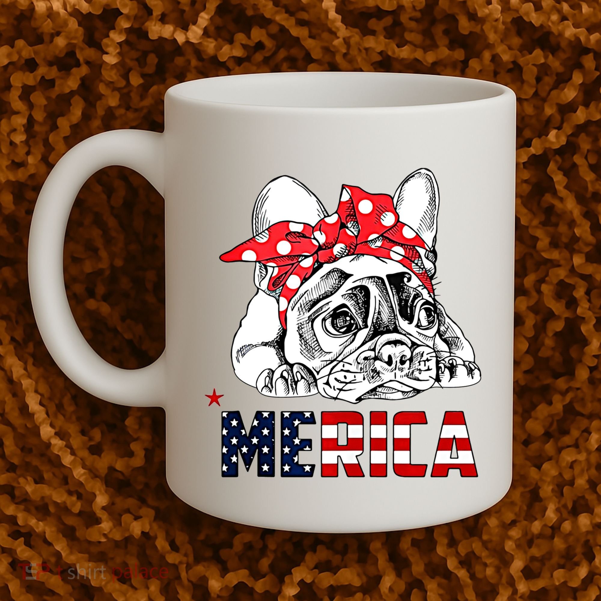 Merica Cute Bulldog 4th Of July Coffee Mug